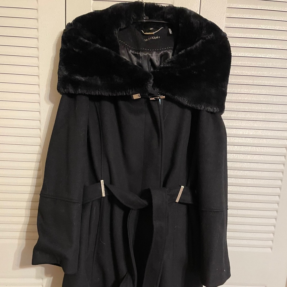 Calvin Klein wool black coat
